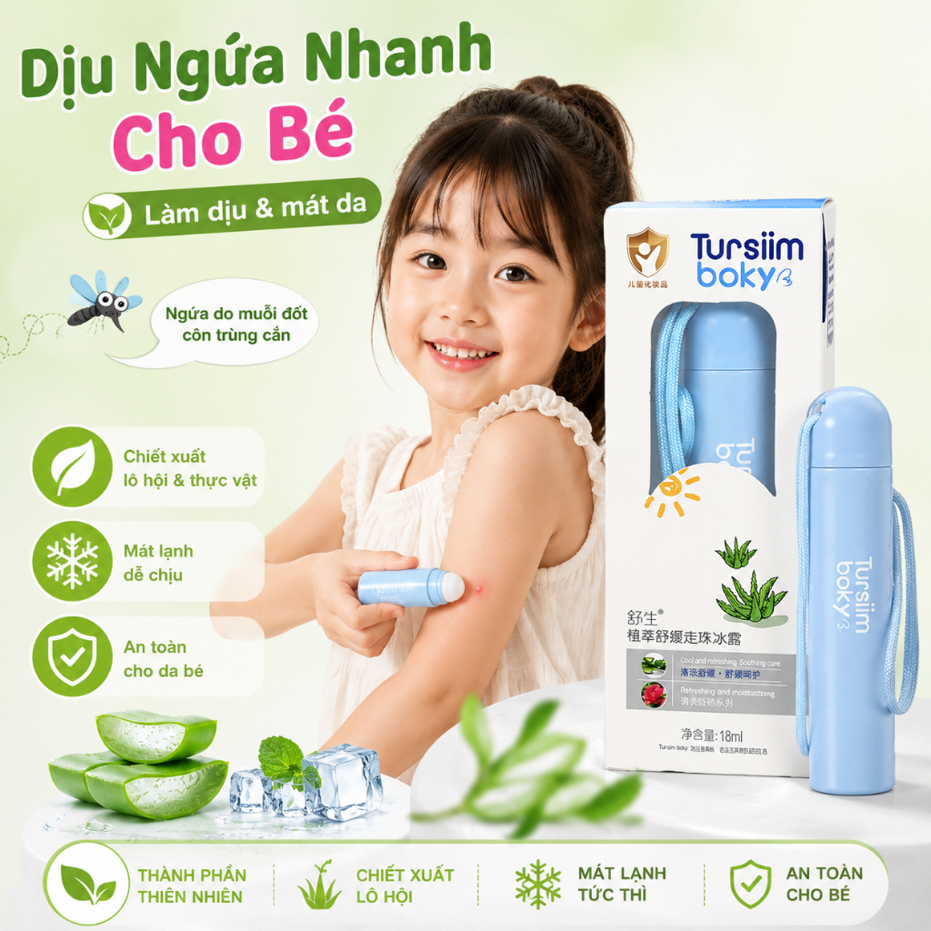 Gel Lăn Muỗi Đốt Cho Bé Làm Dịu Ngứa Nhanh Chiết Xuất Lô Hội Mát Lạnh Tức Thì 18ml