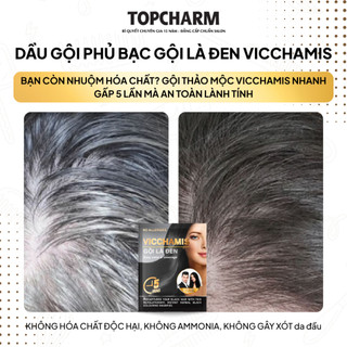 [5 GÓI - 10 GÓI] Dầu gội phủ bạc nâu hạt dẻ TOPCHARM - dầu gội nhuộm tóc, dưỡng tóc mềm mượt từ nhân sâm