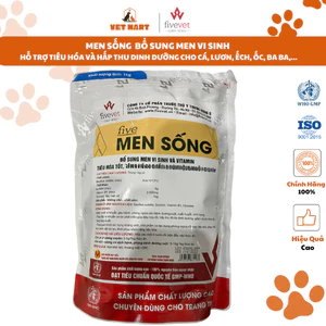Five-Men sống thủy sản bổ sung men vi sinh hỗ trợ tiêu hóa, hấp thu dinh dưỡng cho tôm,cá,lươn,ếch túi 1Kg