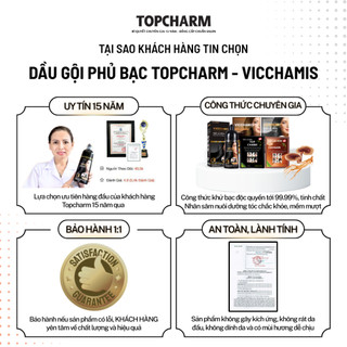 Dầu gội phủ bạc nâu hạt dẻ TOPCHARM - dầu gội nhuộm tóc, dưỡng tóc mềm mượt từ nhân sâm
