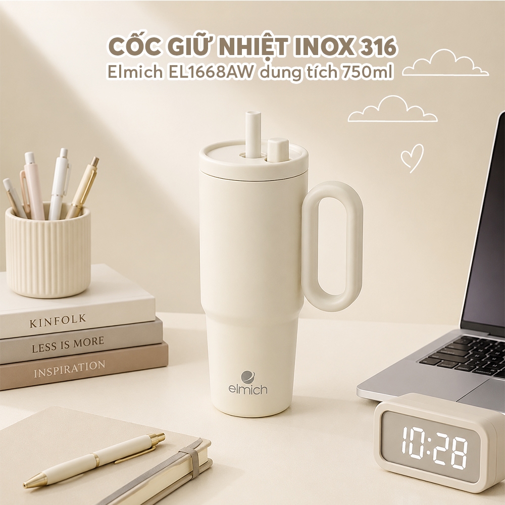Cốc giữ nhiệt inox 316 Elmich EL1668/1656 dung tích 750ml