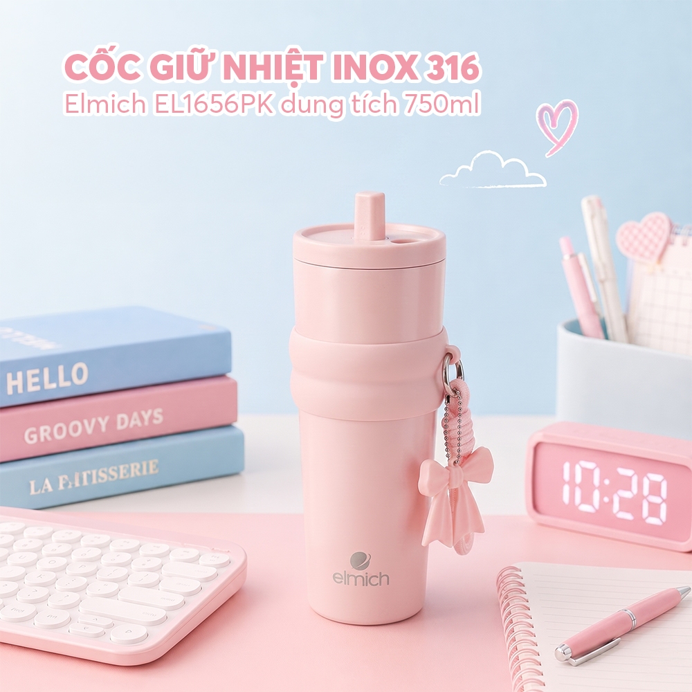 Cốc giữ nhiệt inox 316 Elmich EL1668/1656 dung tích 750ml