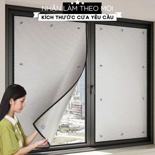 Tấm Cách Nhiệt Chống Nóng, Che sáng 100%, Chống tia UV bằng túi khí 2 mặt bạc dày 5mm (NHẬN LÀM THEO KT YÊU CẦU)