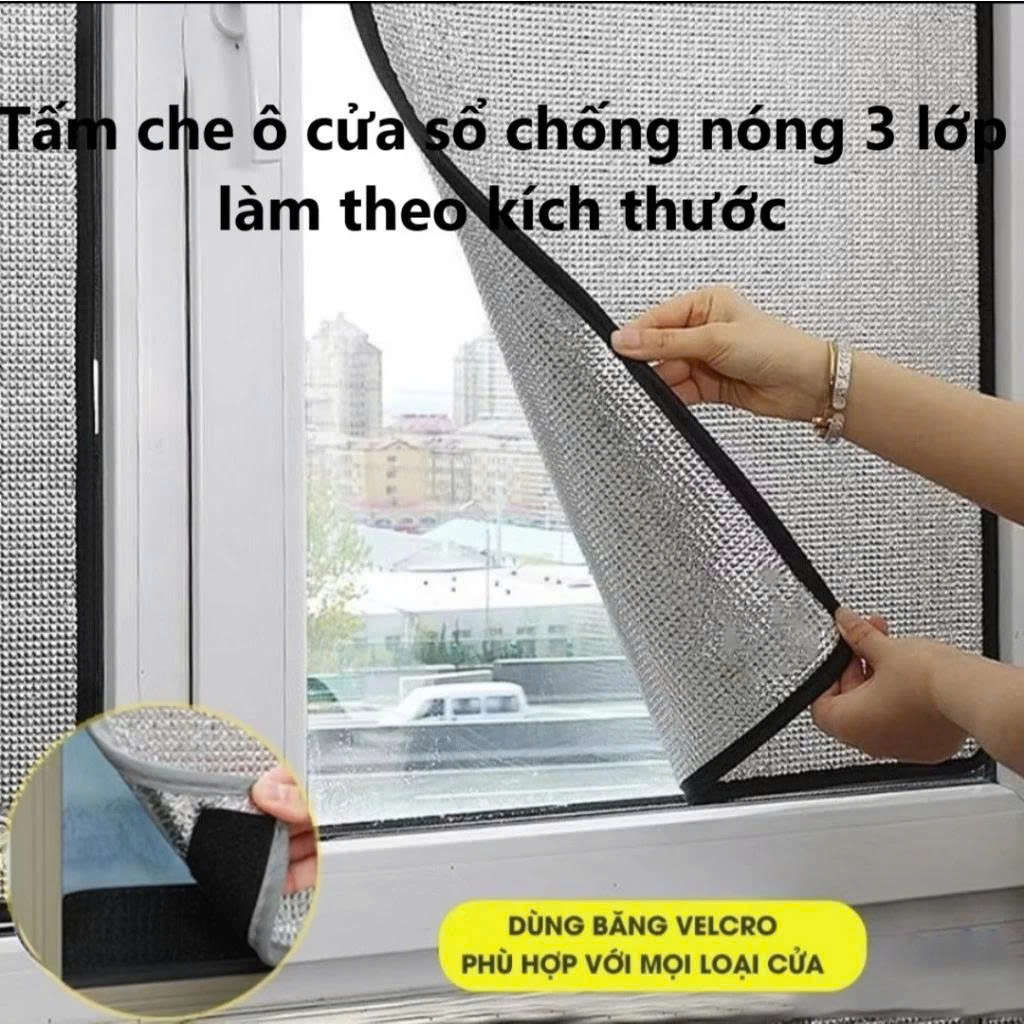 Tấm Cách Nhiệt Chống Nóng, Che sáng 100%, Chống tia UV bằng túi khí 2 mặt bạc dày 5mm (NHẬN LÀM THEO KT YÊU CẦU)