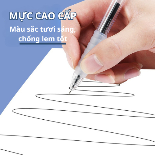 Tiếng Việt：Bộ 10 bút gel đầu 0.5mm khô nhanh viết mịn tay cầm êm ruột thay thế văn phòng học sinh