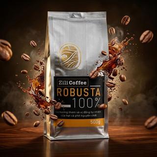 [100% ROBUSTA] Cà Phê Rang Xay Nguyên Chất Robusta Tuyển chọn - Di Linh ZILI COFFEE - [Túi 500g]