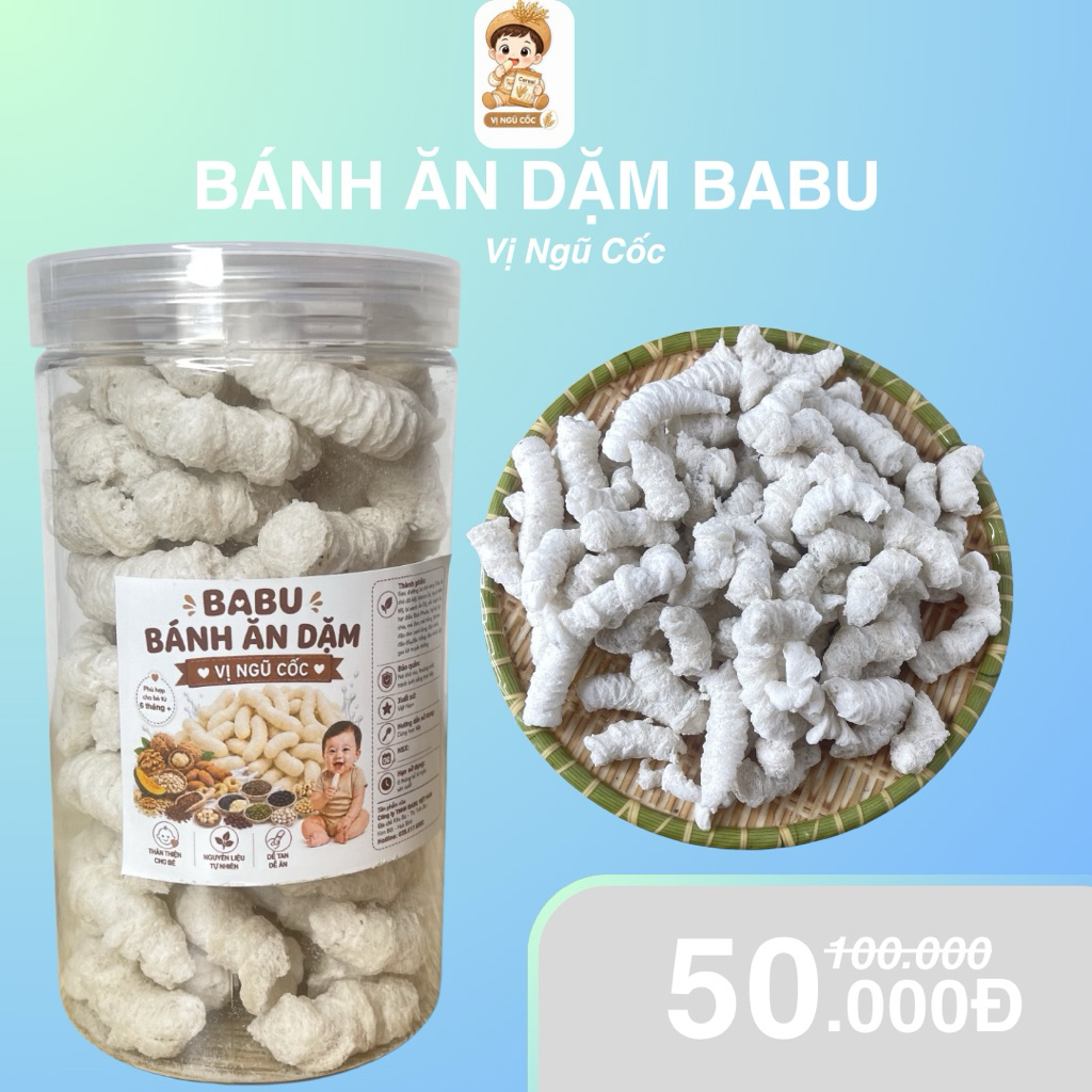 Bánh ăn dặm vị ngũ cốc nguyên liệu tự nhiên lành tính phù hợp cho bé từ 6 tháng đến 3 tuổi