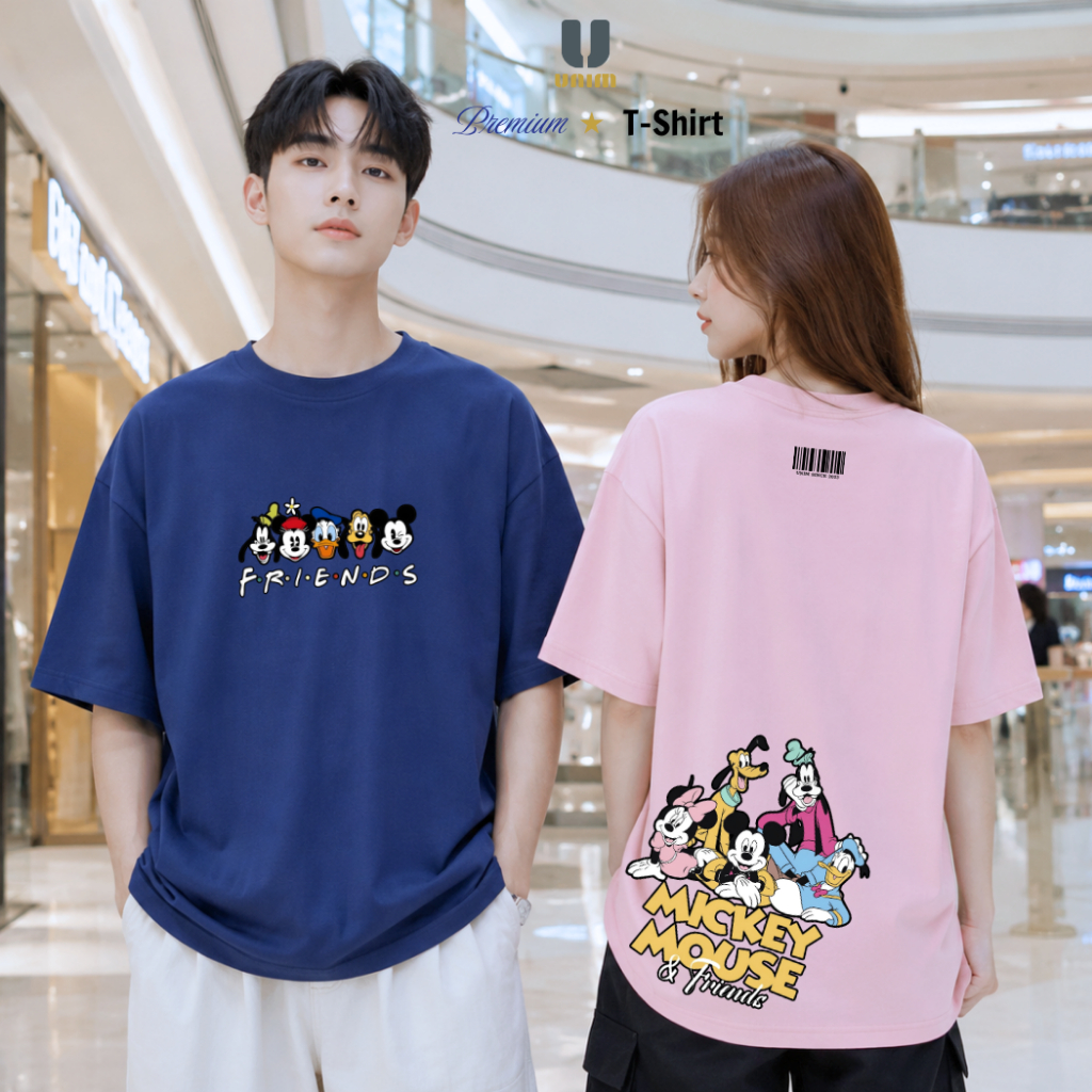 Áo Thun Mickey And Friends Những Người Bạn Unim Fashion Chất Liệu Cotton Co Giãn 2 Chiều Hình In Bền Đẹp