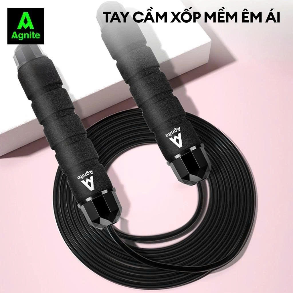 Dây nhảy thể dục AGNITE chính hãng, kèm bóng, lõi thép đếm số tự động, điều chỉnh độ dài giảm cân tại nhà cardio