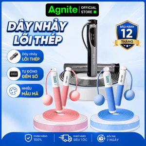 Dây nhảy thể dục AGNITE chính hãng, kèm bóng, lõi thép đếm số tự động, điều chỉnh độ dài giảm cân tại nhà cardio