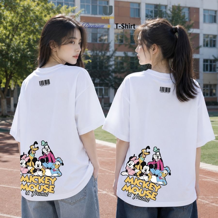 Áo Thun Mickey And Friends Những Người Bạn Unim Fashion Chất Liệu Cotton Co Giãn 2 Chiều Hình In Bền Đẹp