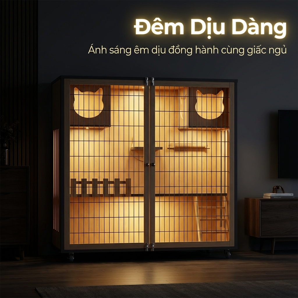 Villa Mèo Lưới Thép 3 Tầng Sang Trọng - Không Gian Vui Chơi Đa Năng, Dễ Vệ Sinh Cho Nhiều Mèo