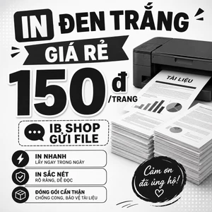 In đen trắng A4 A5 tặng bìa màu
