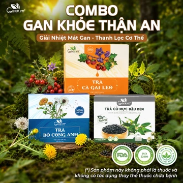 Combo Gan Khỏe, Thận An Goce (1 Hộp Trà Bồ Công Anh 40g + 1 Hộp Trà Cỏ Mực Đậu Đen 80g + 1 Hộp Trà Cà Gai Leo 60g)