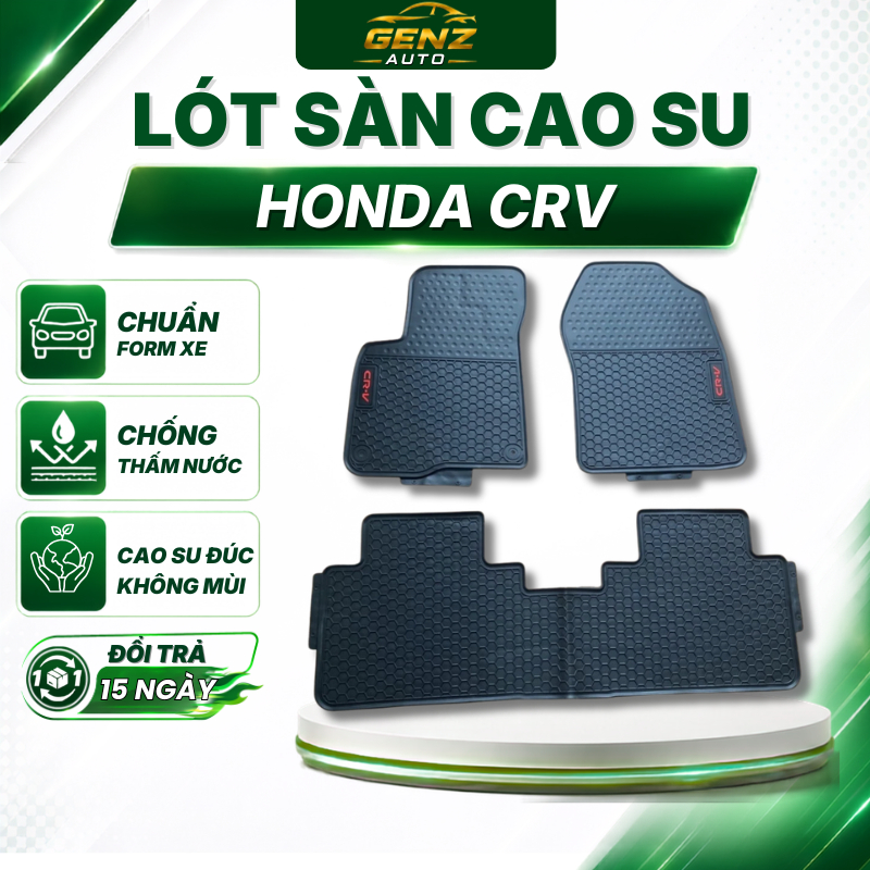 Thảm lót Sàn Cao Su Xe Honda CRV 2024 - nay -Sàn Cao Su Đúc Ko Mùi Dễ Vệ Sinh Vừa In Theo Xe