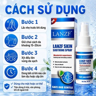 LANZF Xịt Làm Dịu Da Skin Soothing Spray Cấp Ẩm Nhẹ, Hỗ Trợ Da Khô Ráp Nhạy Cảm Dùng Mỗi Ngày Nhẹ