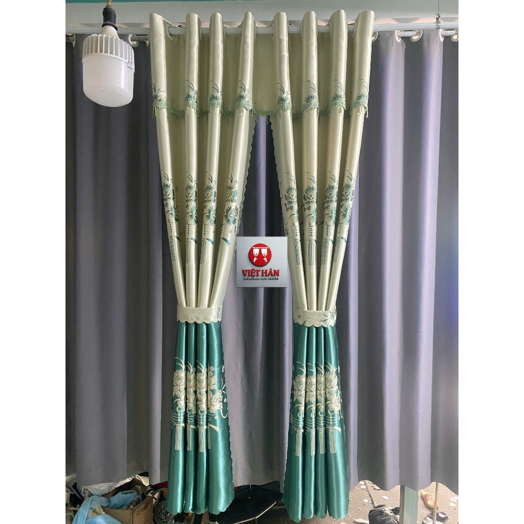 Trọn bộ rèm cửa buồng rèm 3D ( Có thanh treo ) RÈM  CỬA  VIỆT HÀN