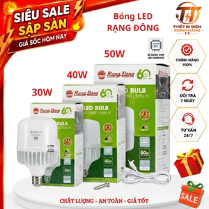 Bóng đèn led, đèn led trụ Rạng Đông 30w 40w 50w đui e27 ánh sáng trắng tiết kiệm điện
