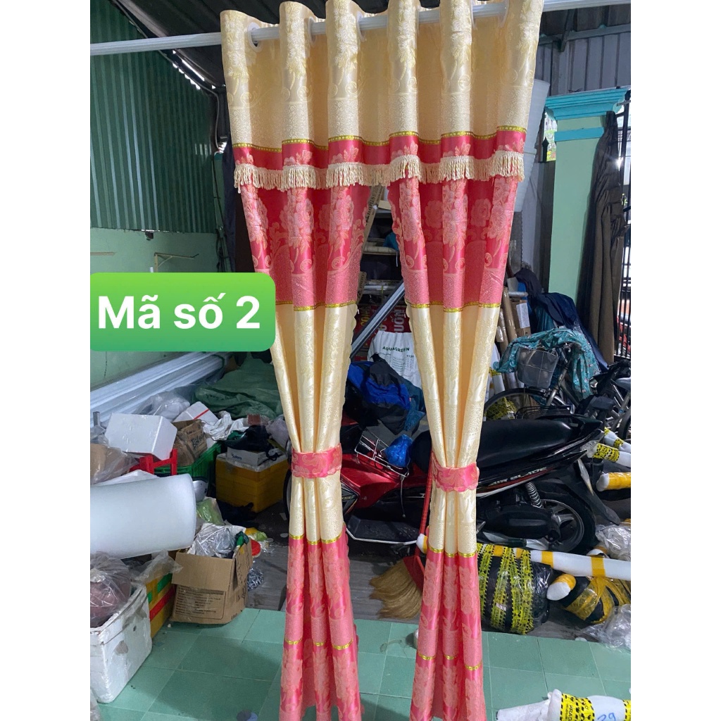 TRỌN BỘ RÈM CỬA BUỒNG GẤM THỔ CẨM( CHƯA CÓ THANH TREO ) RÈM CỬA VIỆT HÀN