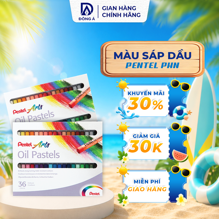 Màu sáp dầu Pentel Oil Pastel PHN 12/16/25/36/50 màu chuẩn đẹp