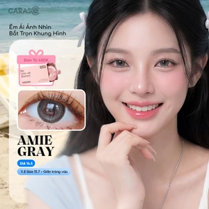 Kính áp tròng khoá ẩm 14H 3 Tháng Màu Xám Tro Ánh Xanh CARASE, Lens cận AMIE GRAY