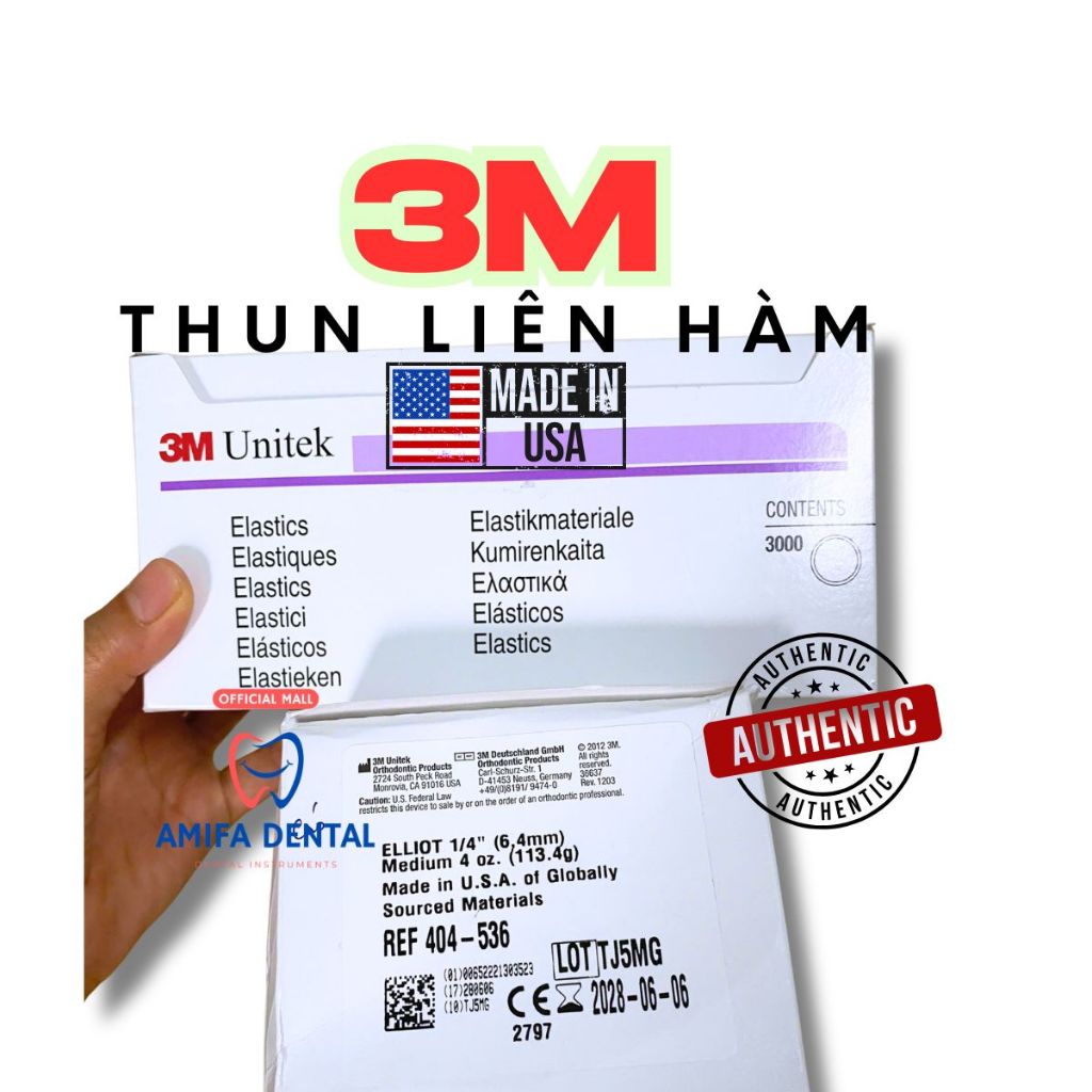 [USA] Thun Liên Hàm 3M Unitek Elastics 3M, Chun Chỉnh Nha 3M Chính Hãng Mỹ, Chun Kéo Niềng Răng