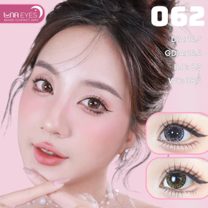 Lens mắt 062 Brown màu nâu vàng mắt mèo, có viền, size lớn - thương hiệu LUNA EYES