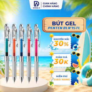 Bộ 10 bút gel 0.5mm Pentel Energel Infree BLN75TL mực nhanh khô nhiều màu lựa chọn