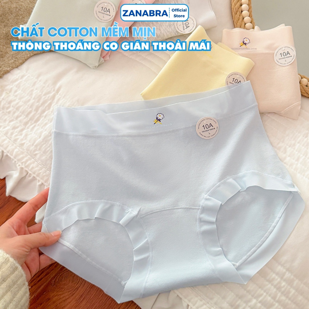 [ Hàng Mới Về ] Quần lót nữ cotton viền su kháng khuẩn không hằn viền ôm trọn vòng 3 mềm mịn co giãn tốt ZANABRA L6017