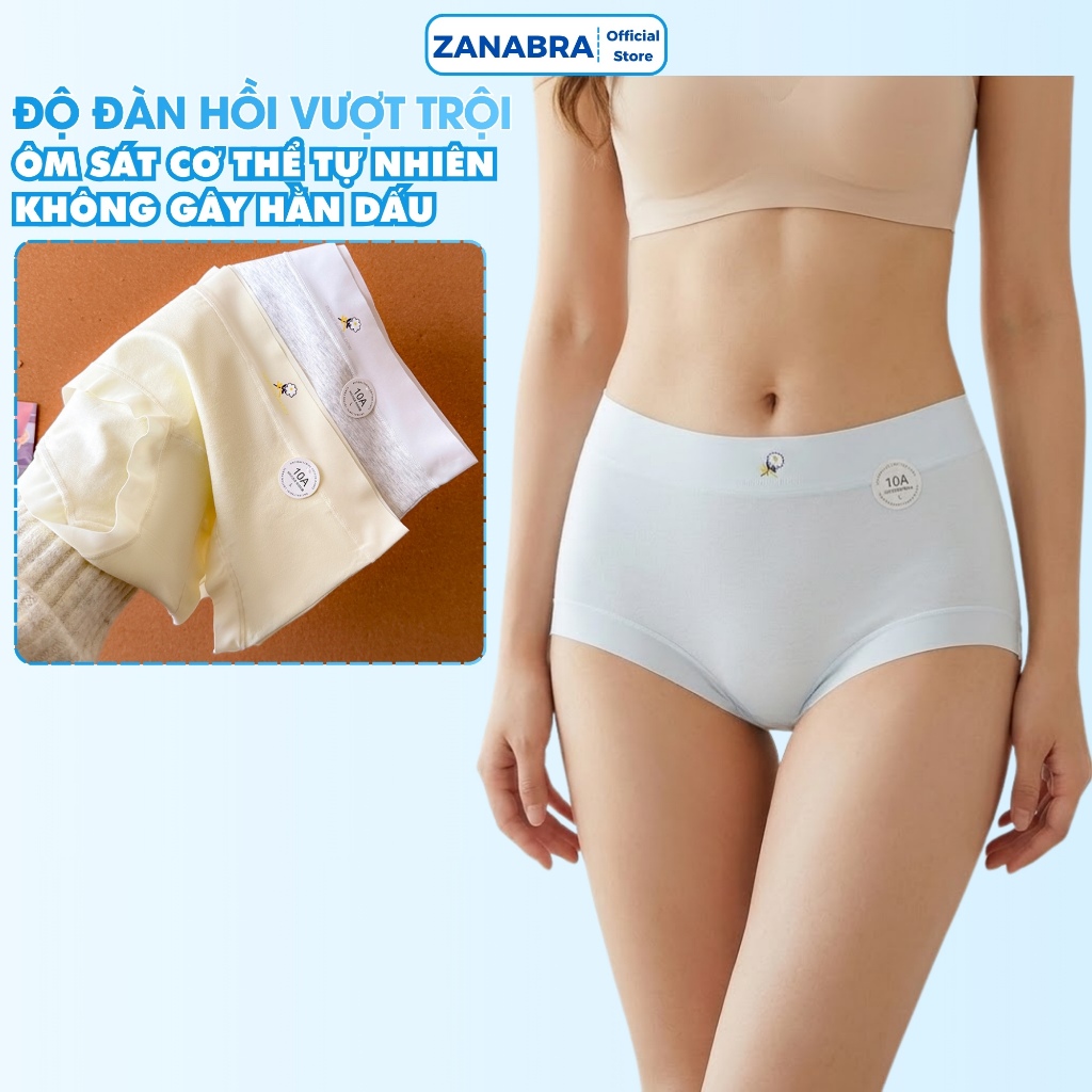 [ Hàng Mới Về ] Quần lót nữ cotton viền su kháng khuẩn không hằn viền ôm trọn vòng 3 mềm mịn co giãn tốt ZANABRA L6017