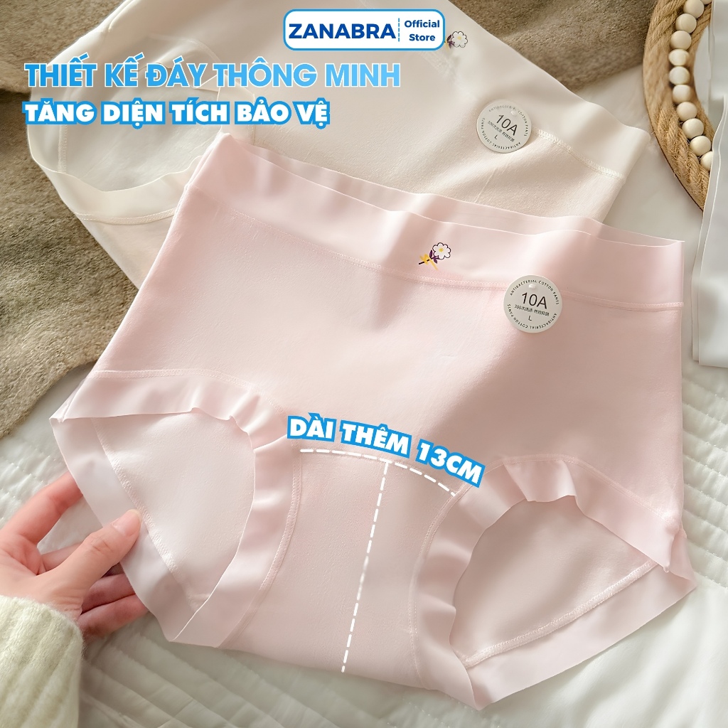 [ Hàng Mới Về ] Quần lót nữ cotton viền su kháng khuẩn không hằn viền ôm trọn vòng 3 mềm mịn co giãn tốt ZANABRA L6017