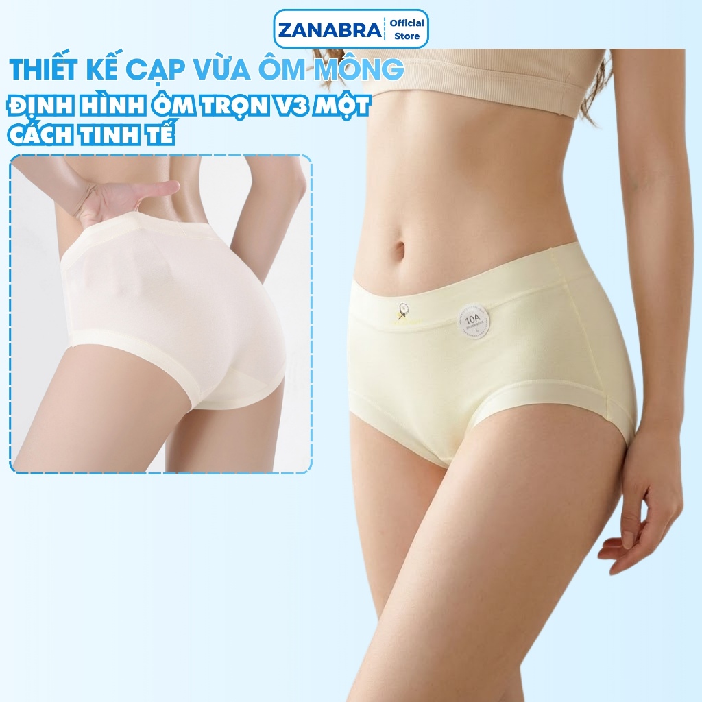 [ Hàng Mới Về ] Quần lót nữ cotton viền su kháng khuẩn không hằn viền ôm trọn vòng 3 mềm mịn co giãn tốt ZANABRA L6017