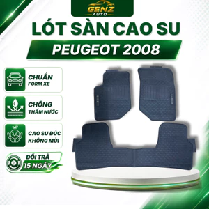 THẢM LÓT SÀN CAO SU xe Peugeot 2008 - Cao su đúc không mùi, mẫu quả chám NISSIN dễ dàng lau rửa