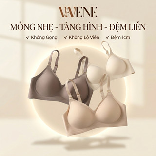 Áo lót nữ su không lộ viền VANVENE AL106, không gọng, áo ngực đệm mỏng bàn tay 1cm ôm gom nâng ngực