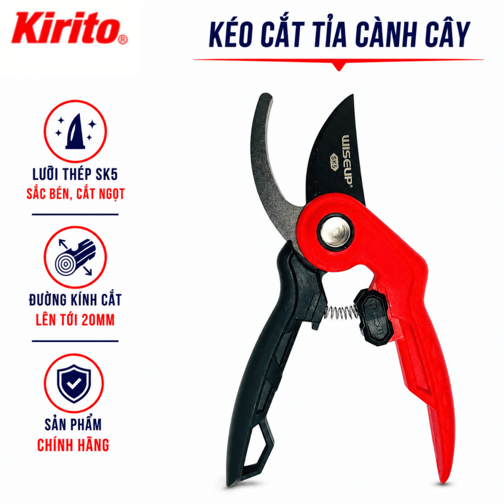Kéo Cắt Tỉa Cành Cây WiseUp SK5 Cao Cấp – Kéo Cắt Cành Sắc Bén, Cắt Cây Cảnh Làm Vườn Chuyên Dụng
