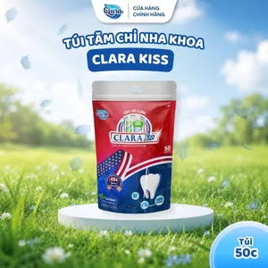 Combo 5 túi Tăm Chỉ Nha Khoa Clara Kiss Túi 50 cái/1 túi, Làm Sạch, Sợi Chỉ Kép An Toàn, Bảo Vệ Nướu Bé Hàng Chính Hãng