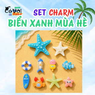 [ĐỘC QUYỀN]  Set Charm Biển Xanh Mùa Hè 🏖️⭐🐠 Set Sao Biển gắn dép siêu dễ thương