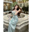 Đầm Lụa Dự Tiệc Hở lưng phối Ren hoa Kim sa tôn dáng - Đầm lụa dự tiệc, tôn dáng