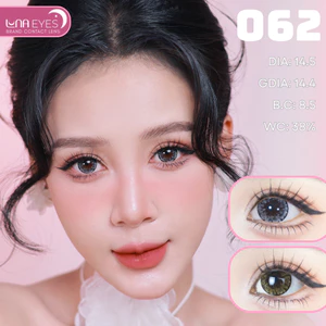 Lens mắt 062 Gray màu xám mắt mèo vân tia, viền đen, size to - thương hiệu LUNA EYES