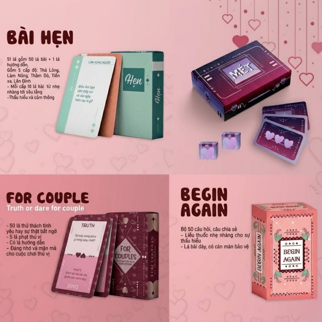 [HỎA TỐC] Combo Bài Boardgame Tình Yêu Dành Cho Các Cặp Đôi Couple Tìm Hiểu, Giải Trí Cùng Người Yêu