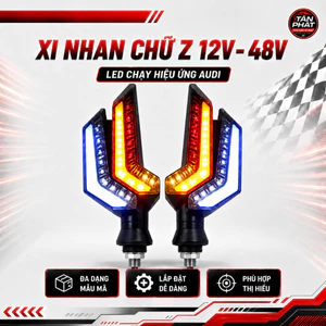 Xi Nhan Chữ Z LED 12V/48V Cho Xe Máy Xe Điện, Chạy Hiệu Ứng Audi, 1 Đôi