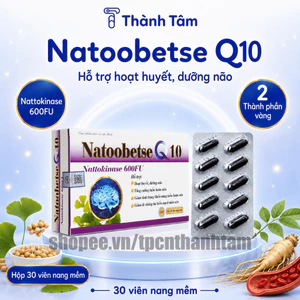 Viên uống NATOOBETSE Q10 TÍM 30V hỗ trợ hoạt huyết dưỡng não, tăng trí nhớ, giảm hoa mắt, chóng mặt