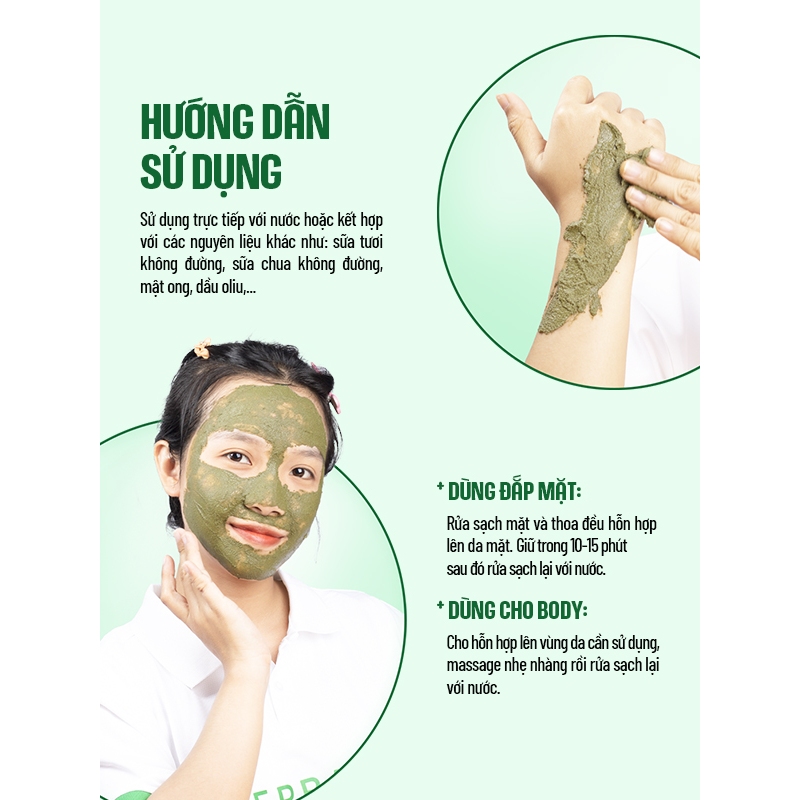 Bột Diếp Cá Nguyên Chất HERBONE Mặt Nạ Body & Mặt Hỗ Trợ Giảm Mụn, Mờ Thâm, Dưỡng Ẩm, Sáng Da 100g 500g