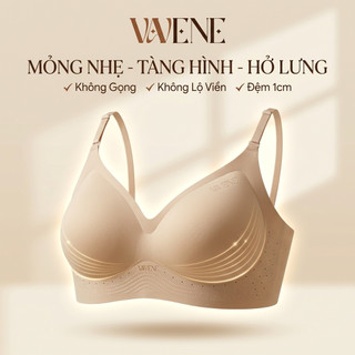 Áo lót nữ su tàng hình VANVENE AL35, áo ngực không lộ viền mặc hở lưng, không gọng, đệm mỏng, thông hơi