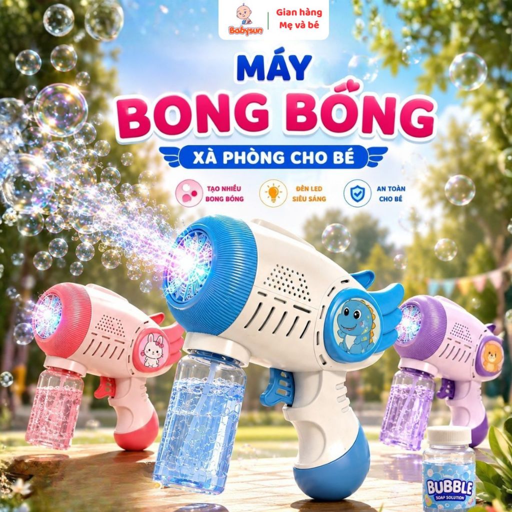 Đồ chơi máy bắn bong bóng xà phòng, Máy phun thổi bong bóng Babysun