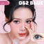 Lens mắt LUNA EYES 062 Blue màu xanh vân tia mắt mèo, viền đen nổi bật, size lớn