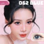 Lens mắt LUNA EYES 062 Blue màu xanh vân tia mắt mèo, viền đen nổi bật, size lớn