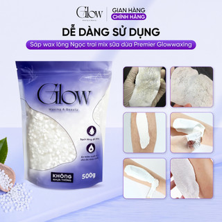 Sáp Wax Lông Sữa Dừa + Ngọc Trai GLOWWAXING Dùng Được Cho Da Nhạy Cảm - Tặng Que Gỗ
