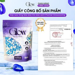 Sáp Wax Lông Sữa Dừa Mix Dừa Xanh Premium GLOWWAXING Mùi Thơm Nhẹ Bám Lông Tốt Tặng Que Gỗ