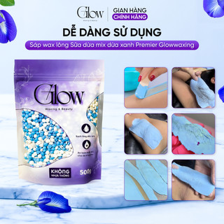 Sáp Wax Lông Sữa Dừa Mix Dừa Xanh Premium GLOWWAXING Mùi Thơm Nhẹ Bám Lông Tốt Tặng Que Gỗ